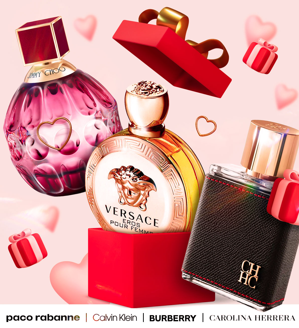 Best selling scents explode out of a gift box during Valentine's Day deals