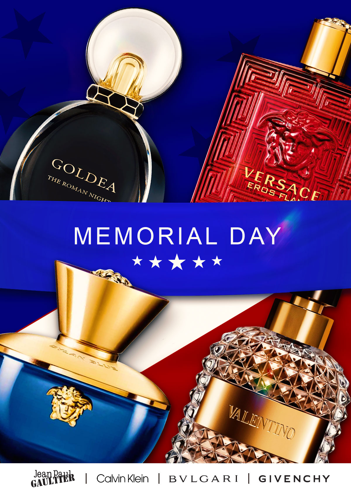 Memorial Day banner sits atop popular fragrances during holiday weekend savings