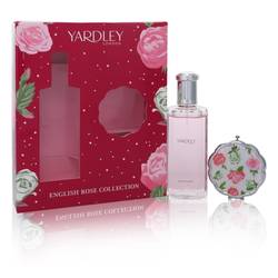 English Rose Yardley Perfume -- Gift Set - 4.2 oz Eau De Toilette Spray + Compact Mirror