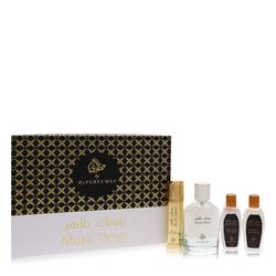 Musk Taher Cologne -- Gift Set - 3.4 oz Eau De Parfum Spray + 3.4 oz Perfumed Hair & Body Mist + 2 oz Shower Gel + 2 oz Body Lotion